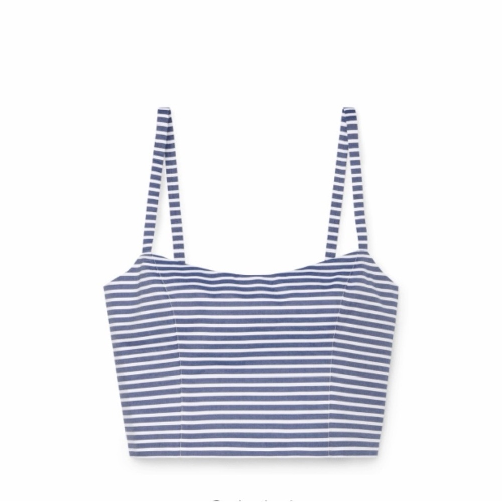 Nautical Striped Blue and White Crop Top